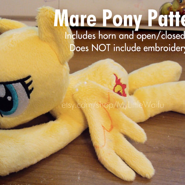 FREE! DIY Beanie Pony Plush Sewing Pattern - Mare, Bat Pony, Unicorn, Pegasus - BEGINNER