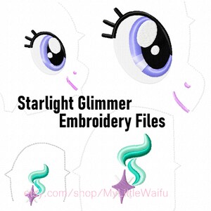 DIY Starlight Glimmer Eye y Cutie Mark Beanie y archivos grandes para máquina de bordar imagen 2
