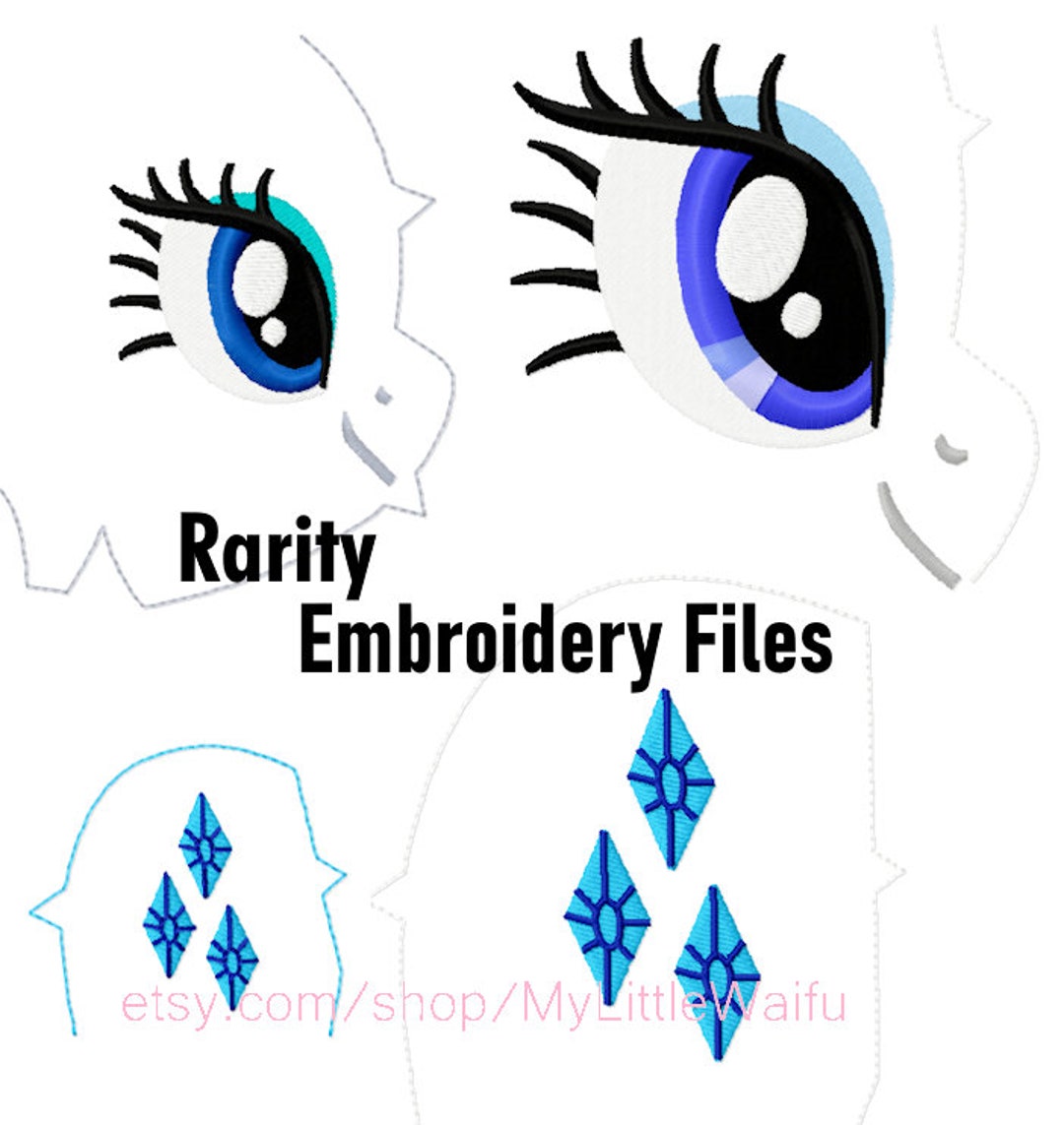 DIY Rarity Eye and Cutie Mark Beanie and Large Embroidery Machine Files ...