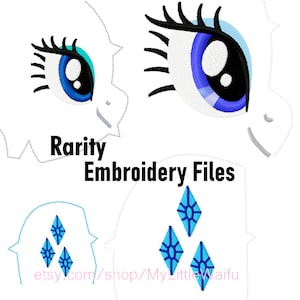 DIY Rarity Eye and Cutie Mark Beanie and Large Embroidery Machine Files