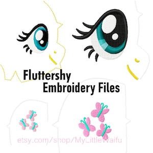 DIY Fluttershy Eye and Cutie Mark Beanie and Large Embroidery Machine Files