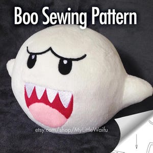 DIY Super Mario Boo Plush Sewing Pattern - 6in size - BEGINNER