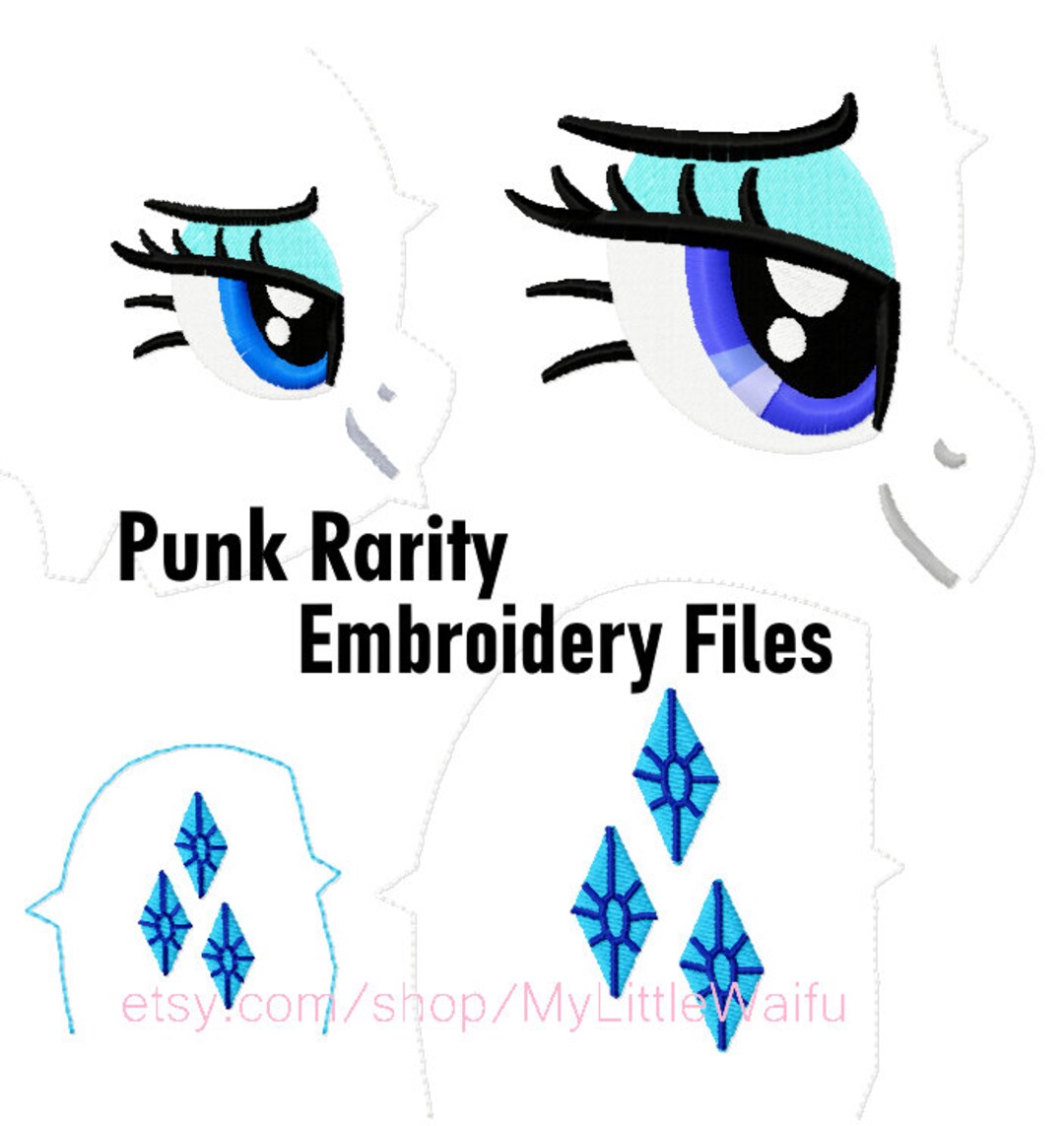 DIY Punk Rarity Eye and Cutie Mark Beanie and Large Embroidery Machine ...