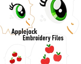 Gorro de olho de Applejack e Cutie Mark DIY e arquivos grandes para máquina de bordar