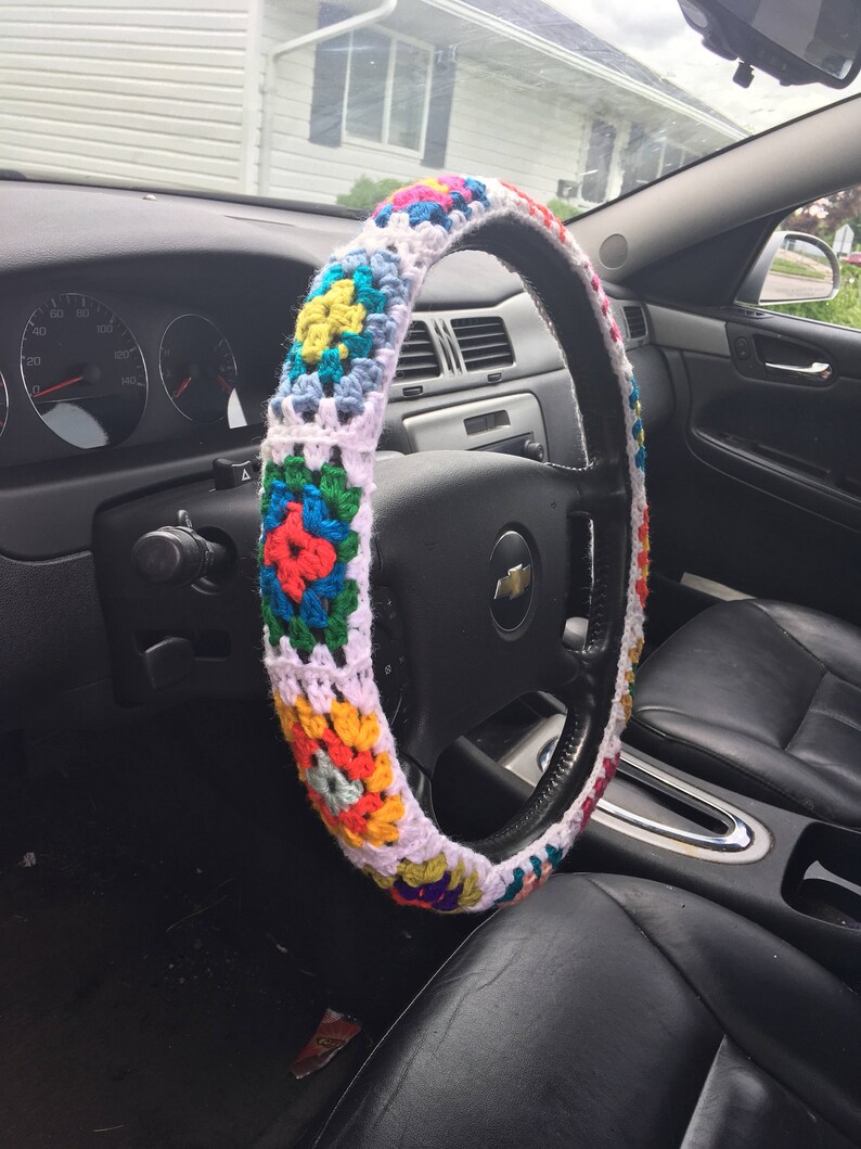 Bohemian Steering Wheel Cover Yarn Bombed Customizable Etsy
