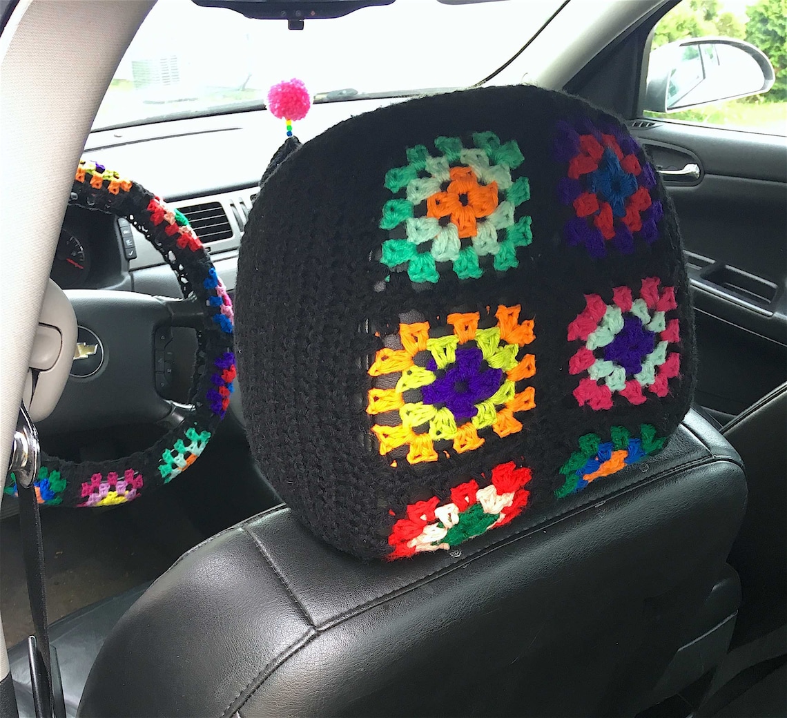 CROCHET PATTERN ONLY Bohemian car decor headrest covers great Etsy