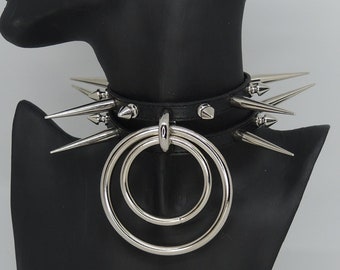 faux leather spikes Collar