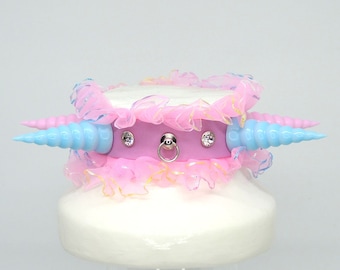 Unicorn spikes Collar pink