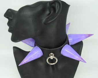 violet jumbo spikes Collar