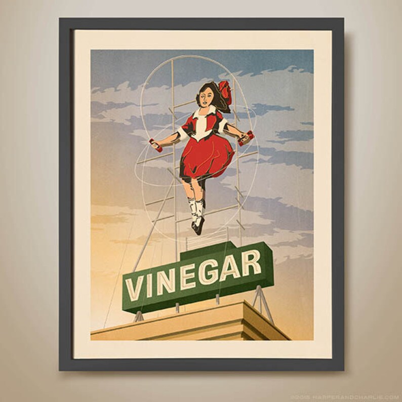 Skipping Girl Vinegar. Melbourne. Skipping Girl Sign. Etsy