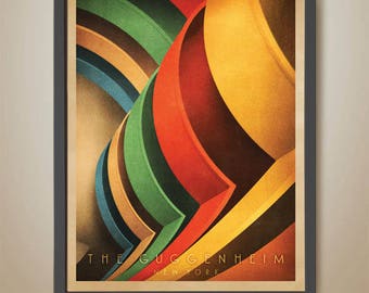 The Guggenheim Museum, New York, Frank lloyd Wright, Post Modern Styled Poster