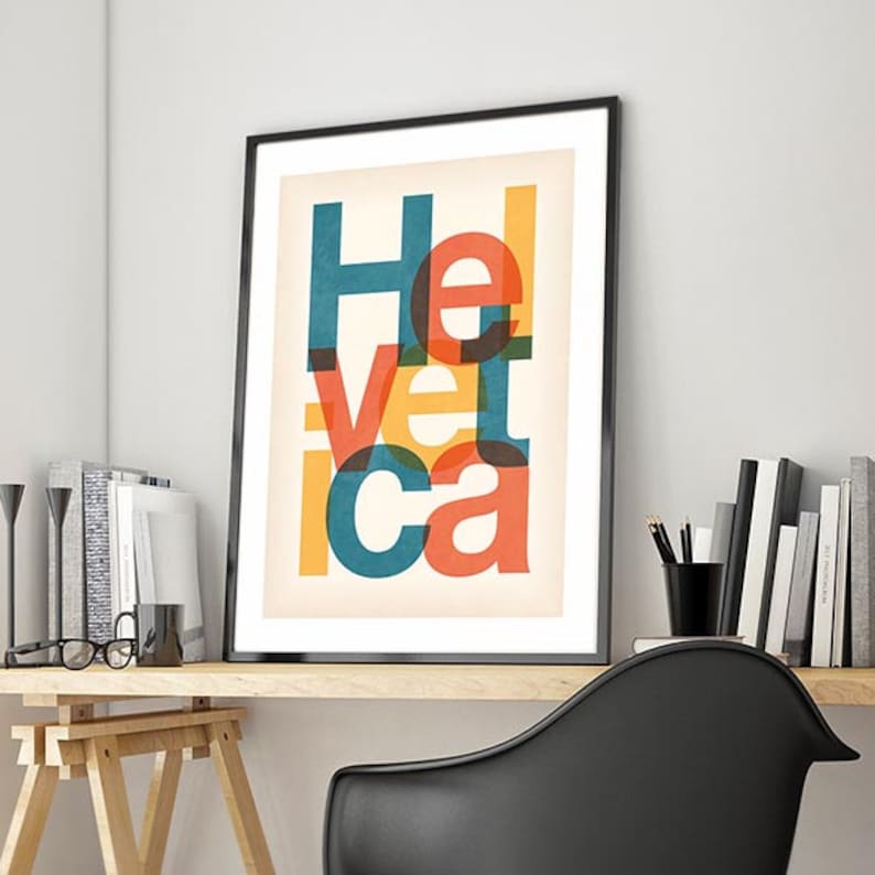 Helvetica Poster. Modernist. Typography. Wall Art. Font. Etsy Australia