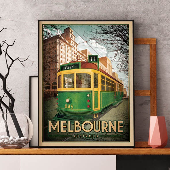 Melbourne Tram Print W Class Tram Melbourne Art Melbourne - Etsy