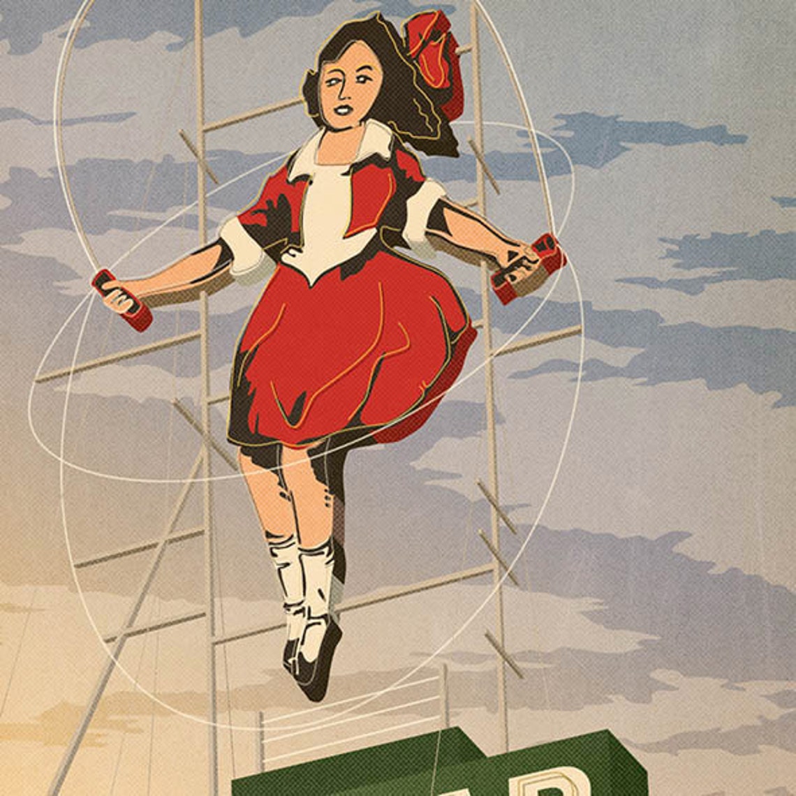 Skipping Girl Melbourne Print Skipping Girl Vinegar Poster Etsy