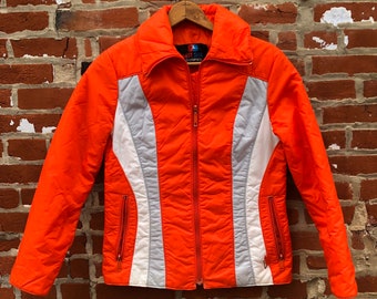 Vintage White Stag Bright Orange Ski Jacket Women's Small Orange Ski Jacket Fits XSmall