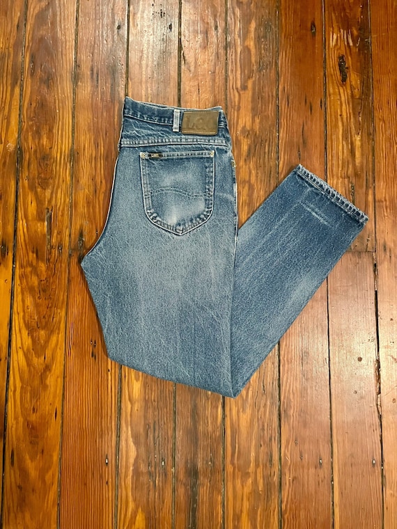 Vintage Lee Riders Faded Denim Jeans Size 36X32 - image 1