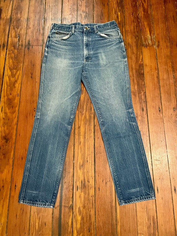 Vintage Lee Riders Faded Denim Jeans Size 36X32 - image 9