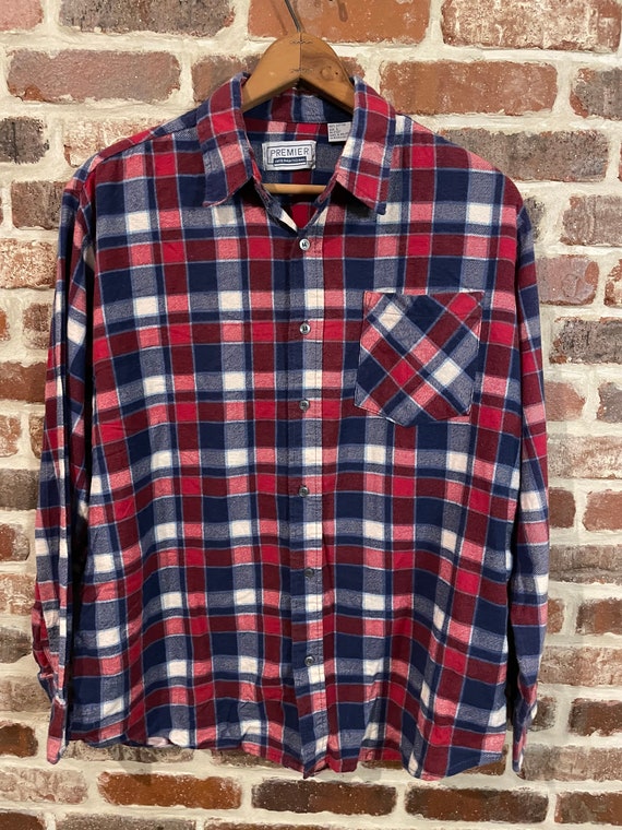 Blue Plaid Flannel Shirt 