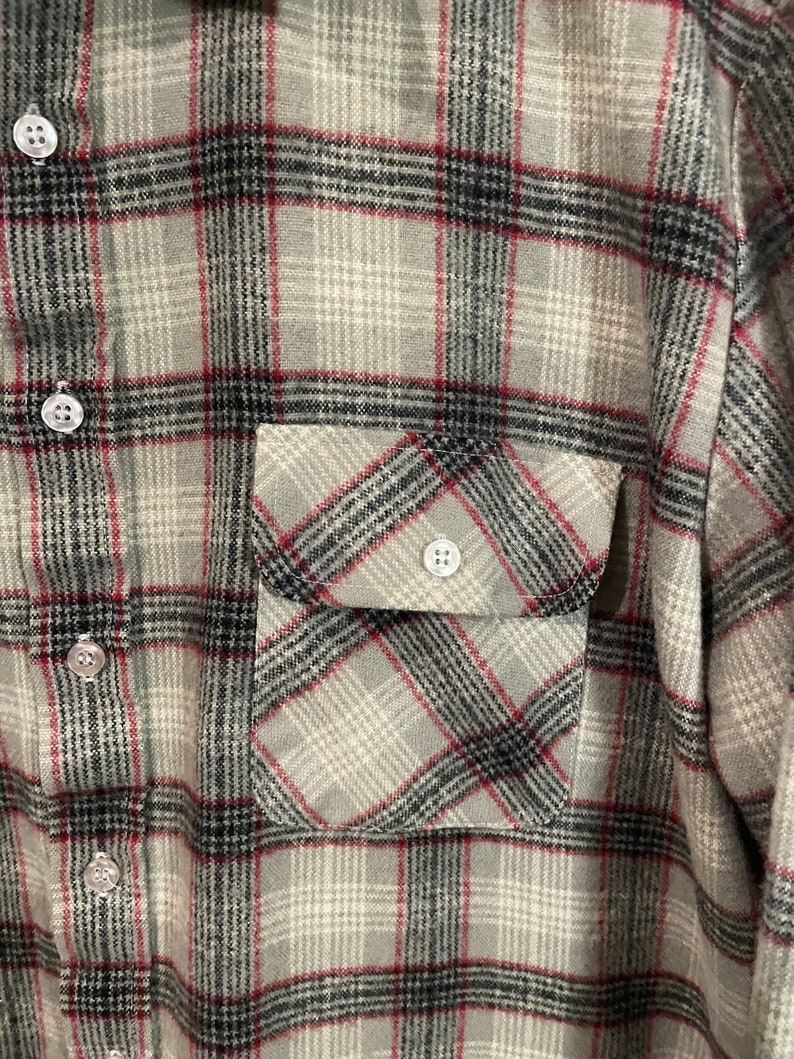 Vintage Strawbridges and Clothier Grey and Red Plaid Flannel - Etsy