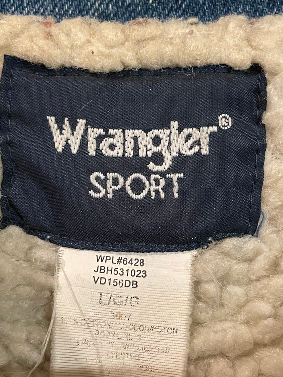 Vintage Wrangler Sport Sherpa Lined Denim Jacket … - image 3