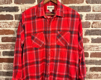 Vintage Trails End Classic Red Flannel Red Check Flannel Unisex Flannel Size Large