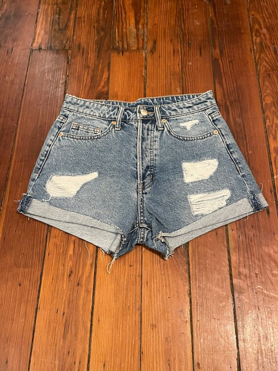 Vintage Distressed Frayed Cut Off Jean Shorts