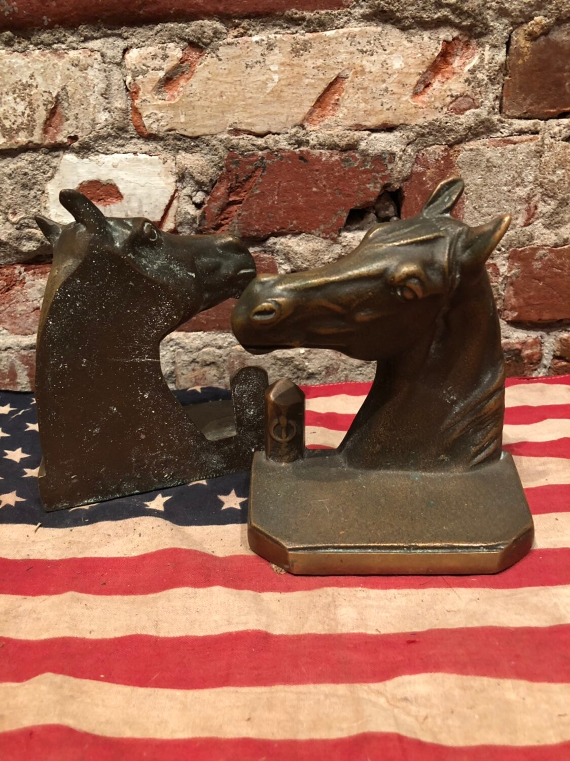 Vintage Bronze Horse Head Bookends Etsy