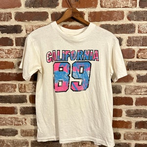 Vintage California 89 T Shirt Single Stitch Unisex T Shirt Size Small