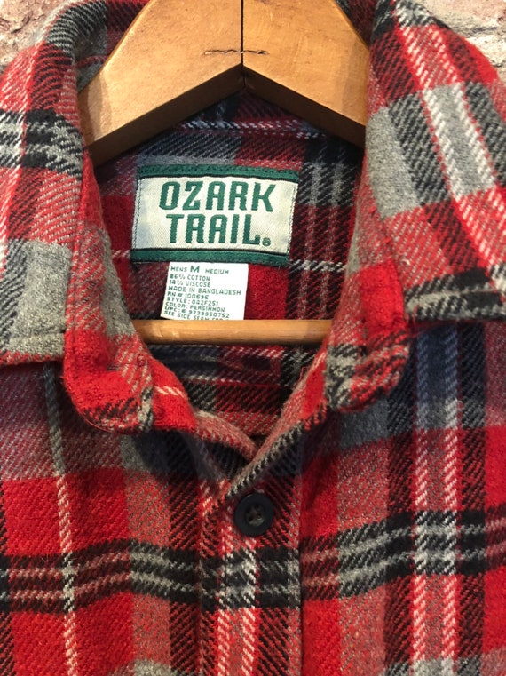 Vintage Ozark Trail Heavyweight Flannel Red and G… - image 3