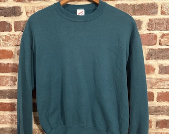 Vintage Forest Green Crewneck Sweatshirt Size Medium Eagles Green Crewneck