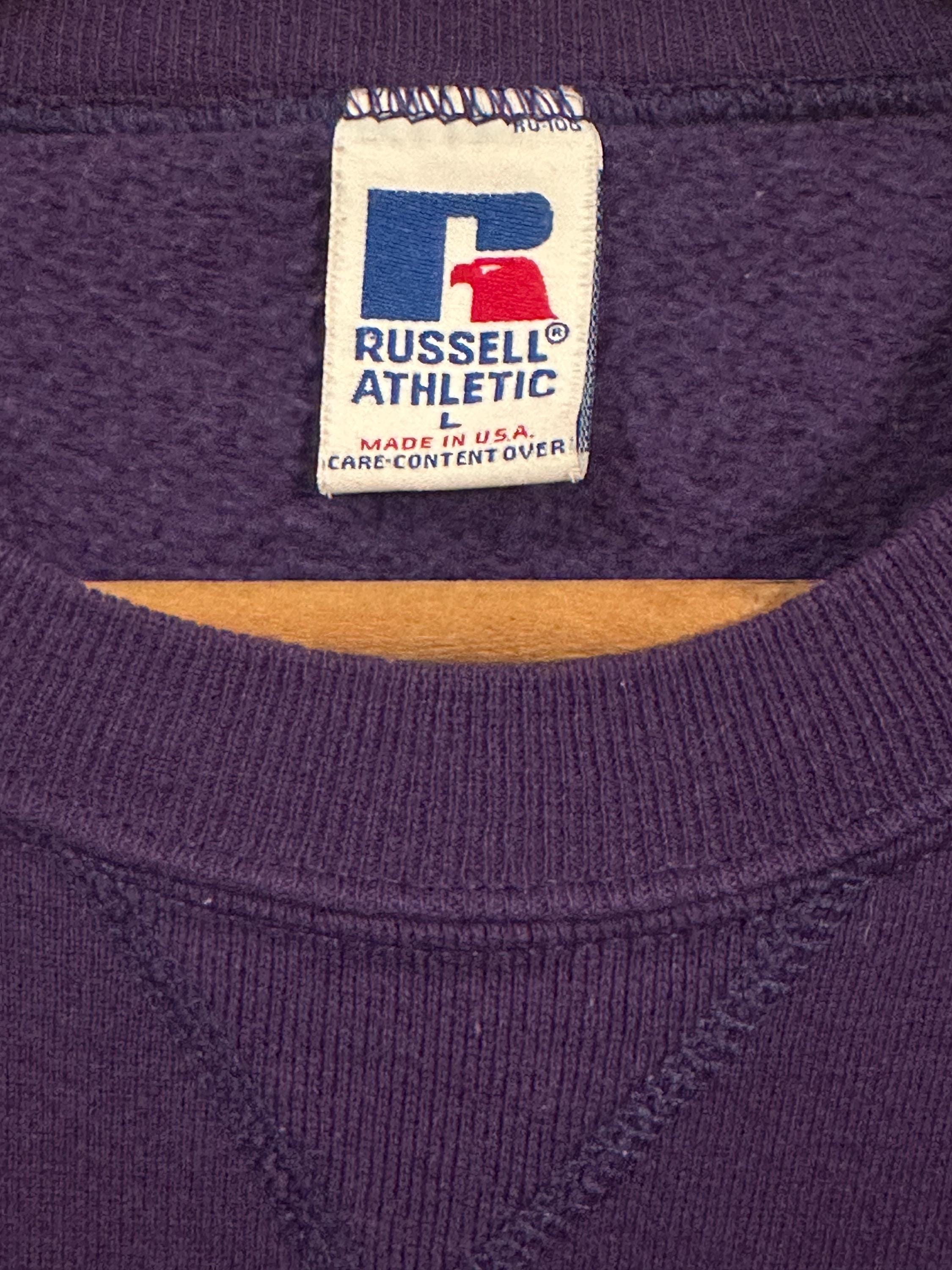 Russell Athletic Made Vintage USA in Blue Sweatshirt Purple Hoodie 