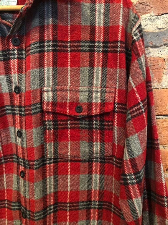 Vintage Ozark Trail Heavyweight Flannel Red and G… - image 4