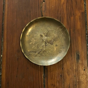 Vintage Bronze Ruffed Grouse Tray Pennsylvania State Bird Handmade Bronze Tray made in Grove City, Pa