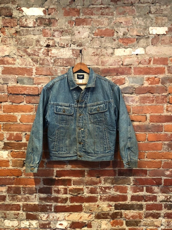 distressed sherpa denim jacket