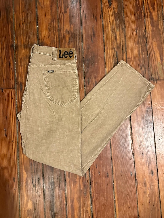 Vintage Tan Lee Riders Corduroy Pants with Talon … - image 1