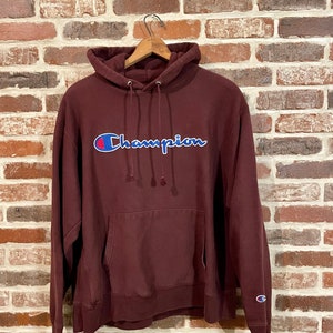 Vintage Champion Reverse Weave Pullover Hoodie Maroon Hoodie - Etsy