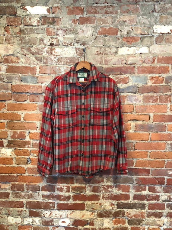 Vintage Ozark Trail Heavyweight Flannel Red and Gr