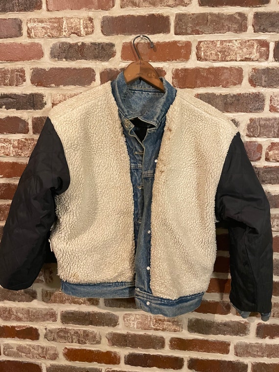 Vintage Wrangler Sport Sherpa Lined Denim Jacket … - image 9