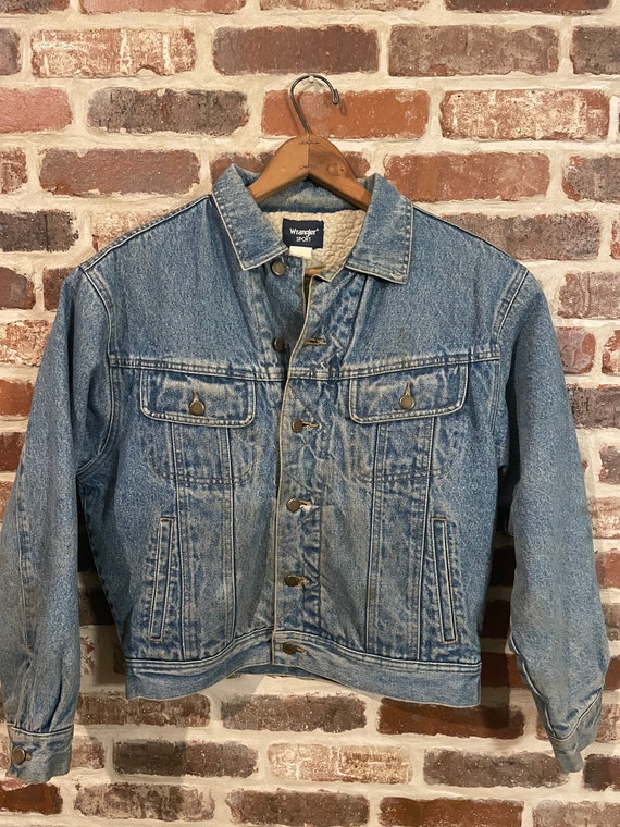 Vintage Wrangler Sport Sherpa Lined Denim Jacket … - image 2