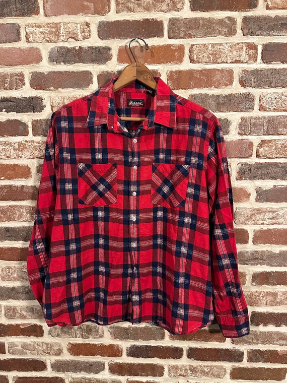 Vintage Rugged Brand Flannel Shirt Red Flannel Uni