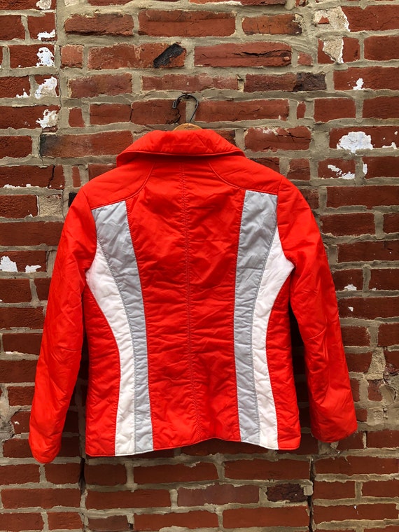 Vintage White Stag Bright Orange Ski Jacket Women… - image 8