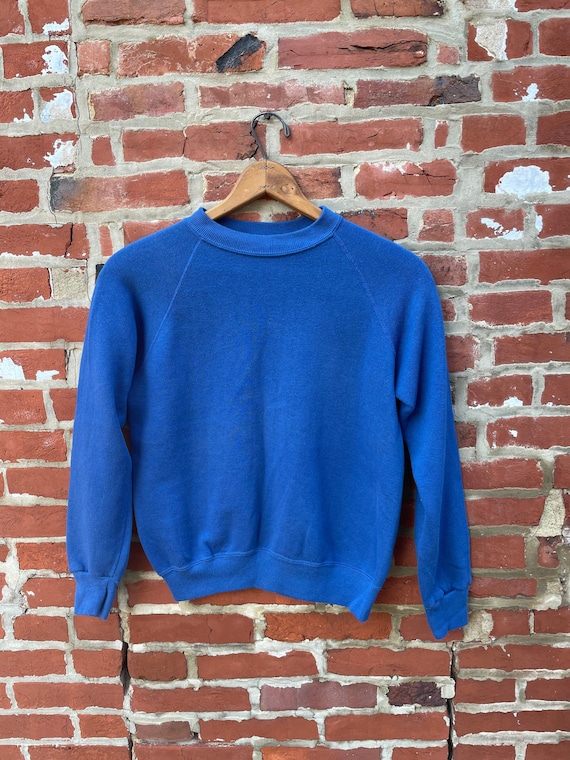 Vintage Royal Blue Crewneck Sweatshirt Faded Royal