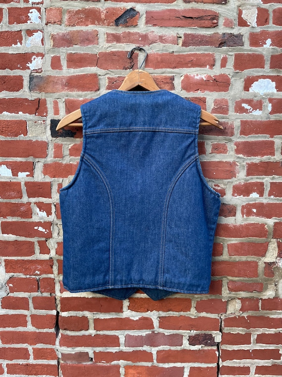 Vintage Sherpa Lined Denim Vest by Maverick Denim… - image 8