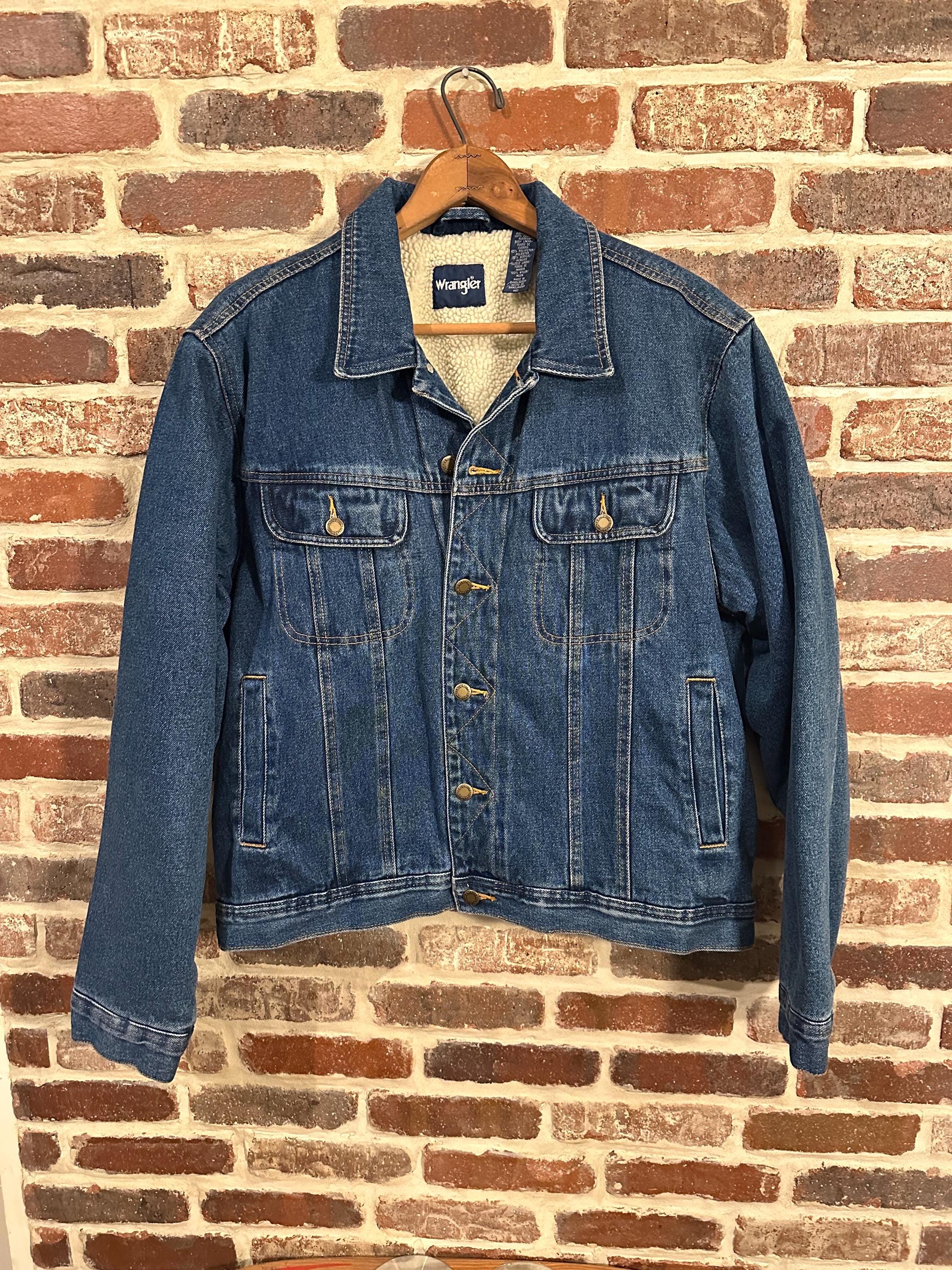 Vintage Wrangler Sherpa Lined Denim Jacket Size Large NWOT