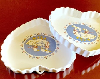 Plato de cerámica con forma de corazón para horno, decoración para colgar en la pared, con forma de ganso, para cocina, estilo rústico, para servir pasteles, estilo granero, estilo americano