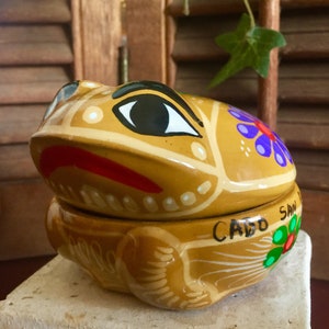 Kikker talavera sieradendoos Mexicaanse klei trinket bloemsierkunst ring voorstel handgemaakt geschilderd terracotta keramiek folk kindercadeau dierencontainer