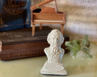 Busto de Mendelssohn, compositor, estatua, retrato, escultura, música clásica alemana, profesor de piano, regalo, concierto, estudio de arte, decoración de oficina, época victoriana