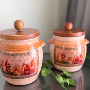 Küche Kanister Keramik Regal Behälter Deckelgläser Landhaus Küche Theke Dekor Rustikale italienische Lebensmittel Lagerung Kaffeekanne Zucker Mehl