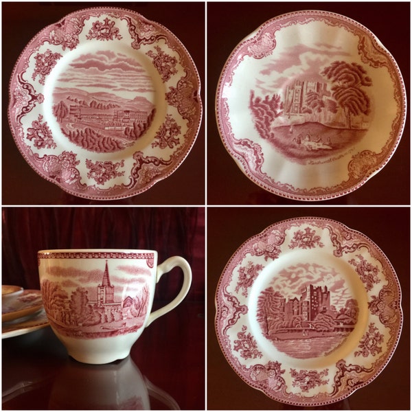 Red Toile Dinner Plate - Etsy