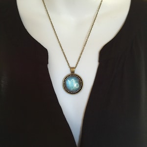 Sternzeichen Astrologie Geburtszeichen Symbol Horoskop Halskette Yoga Statement Anhänger Unisex Cabochon Kette Talisman Energie Schmuck